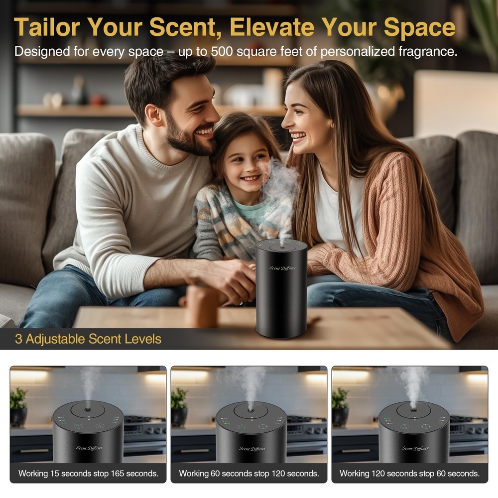 Waterless Essential Oil Diffuser Starter Kit - No Water Needed, Battery Opera...
