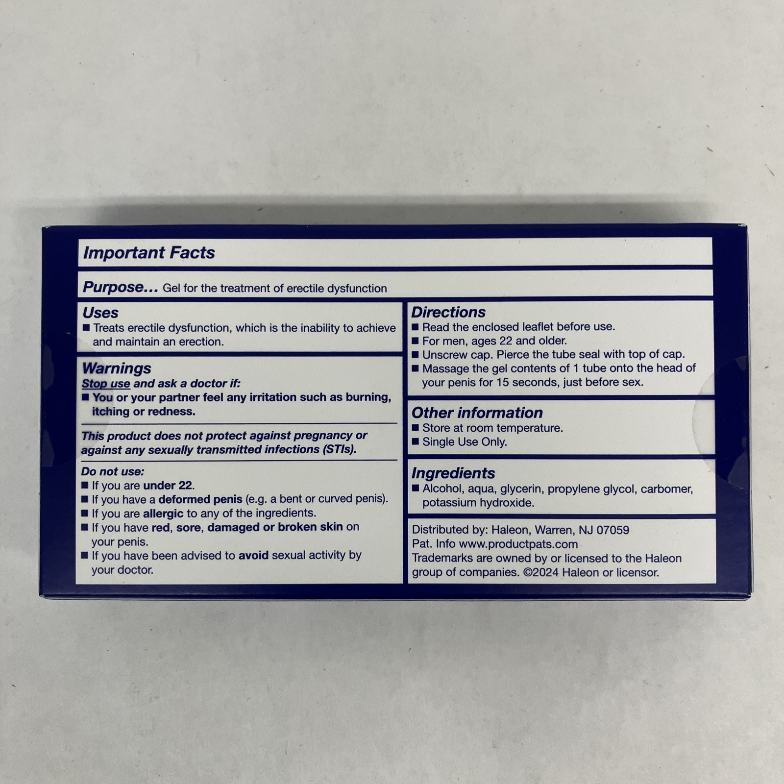 Eroxon Fast Acting Gel 3 Boxes (12 Single Dose Tubes) Exp 10/26