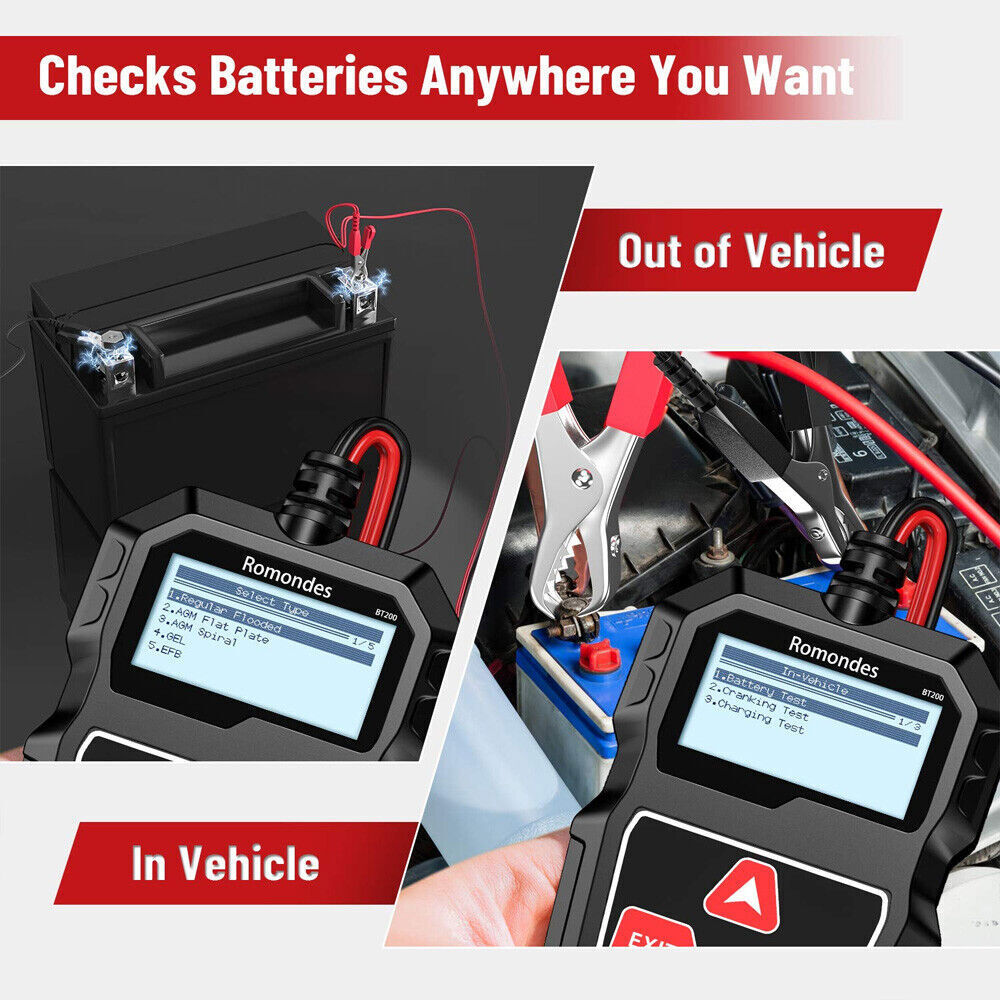 BT200 Digital Battery Analyzer 12V Car Battery Voltage Load Tester 100~2000CCA
