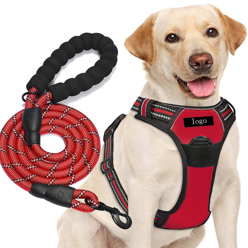 Dog Harness & Training Leash No Pull Control Adjustable Large Handle Heavy Duty