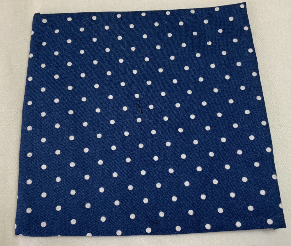 Vintage Patchwork Quilt Small Table Topper, Four Patch, Blue, Burgundy, White