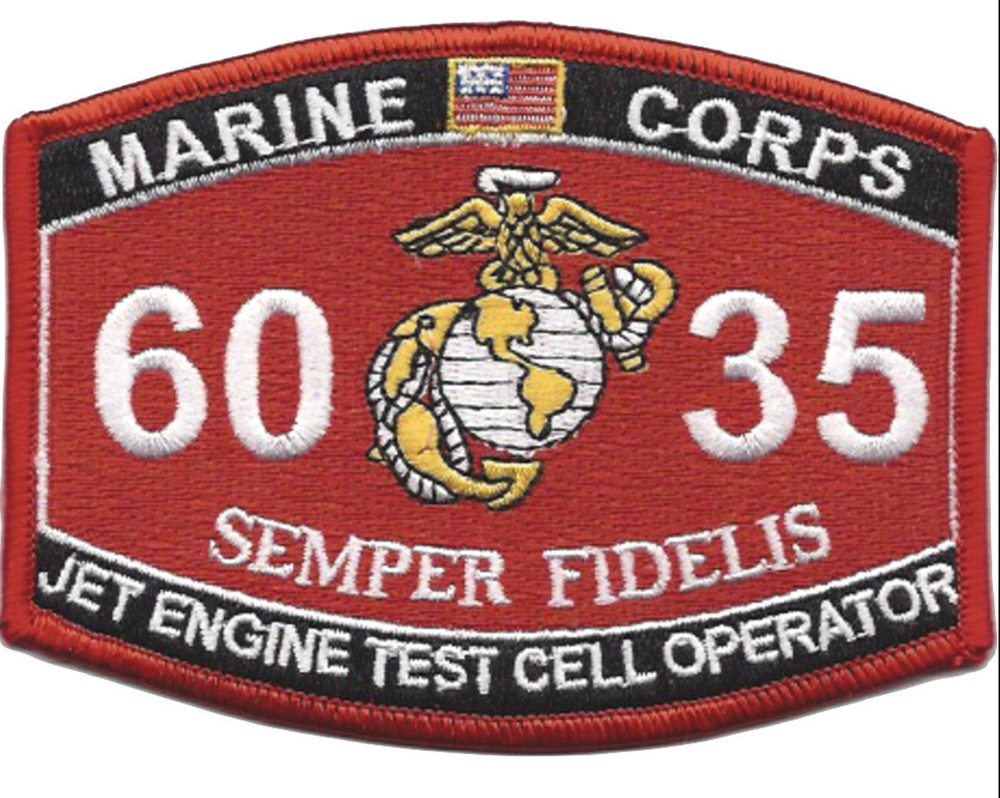 4.5" MARINE CORPS MOS 6035 JET ENGINE TEST CELL OPERATOR EGA EMBROIDERED PATCH