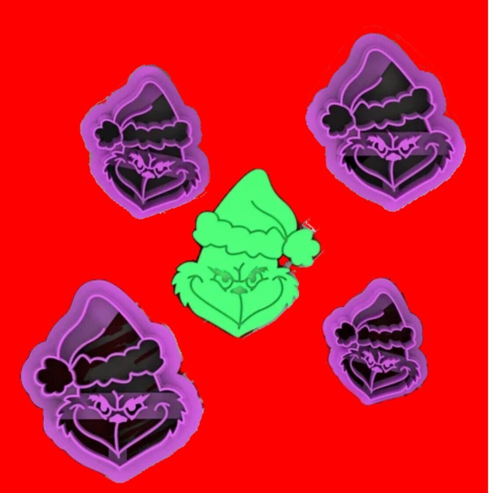 Grinch Christmas Polymer Clay Cutters