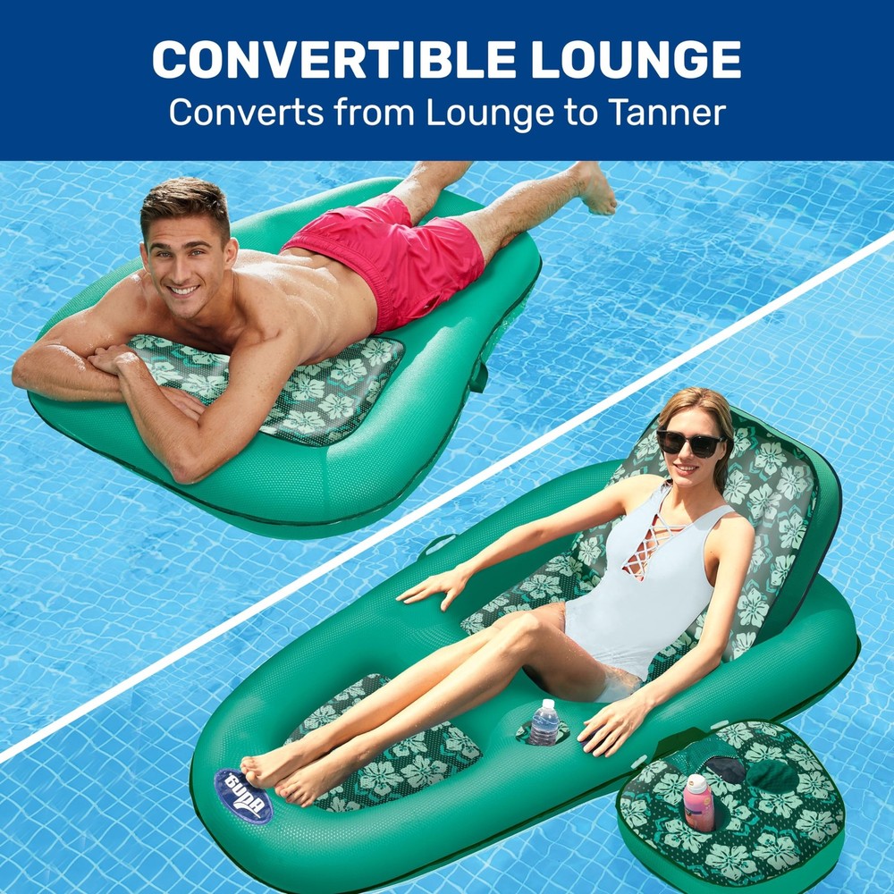 Aqua Campania Ultimate 2-in-1 Pool Float Lounge – Extra Large – Infl