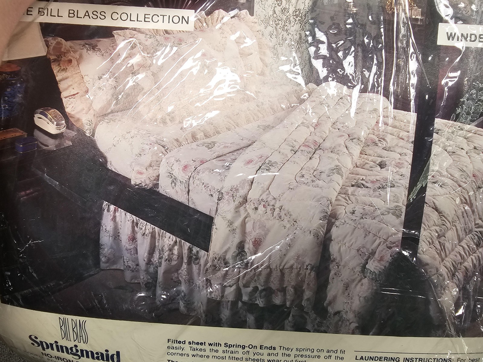 Vintage Bill Blass Springmaid Double Bed Set Floral Windemere No-Iron USA New