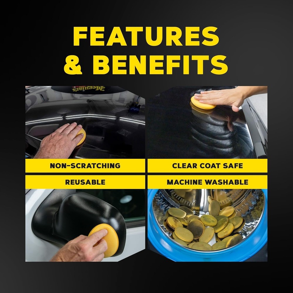 4-Pack 4" Foam Applicator Pads - Durable Tools for Car Detailing