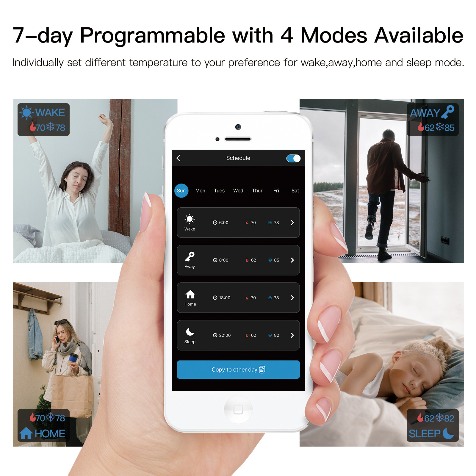 MOES WiFi Smart Thermostat Zone Remote Sensor 7Day Programmable Alexa Google APP