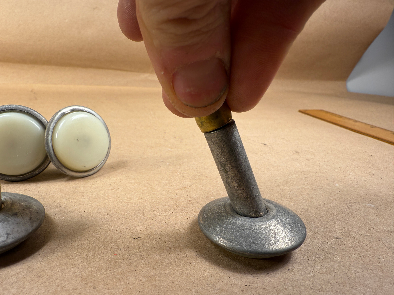 Lot of 4 Vintage Mid Century Large Swivel Glides Metal for Table Chair Legs MCM