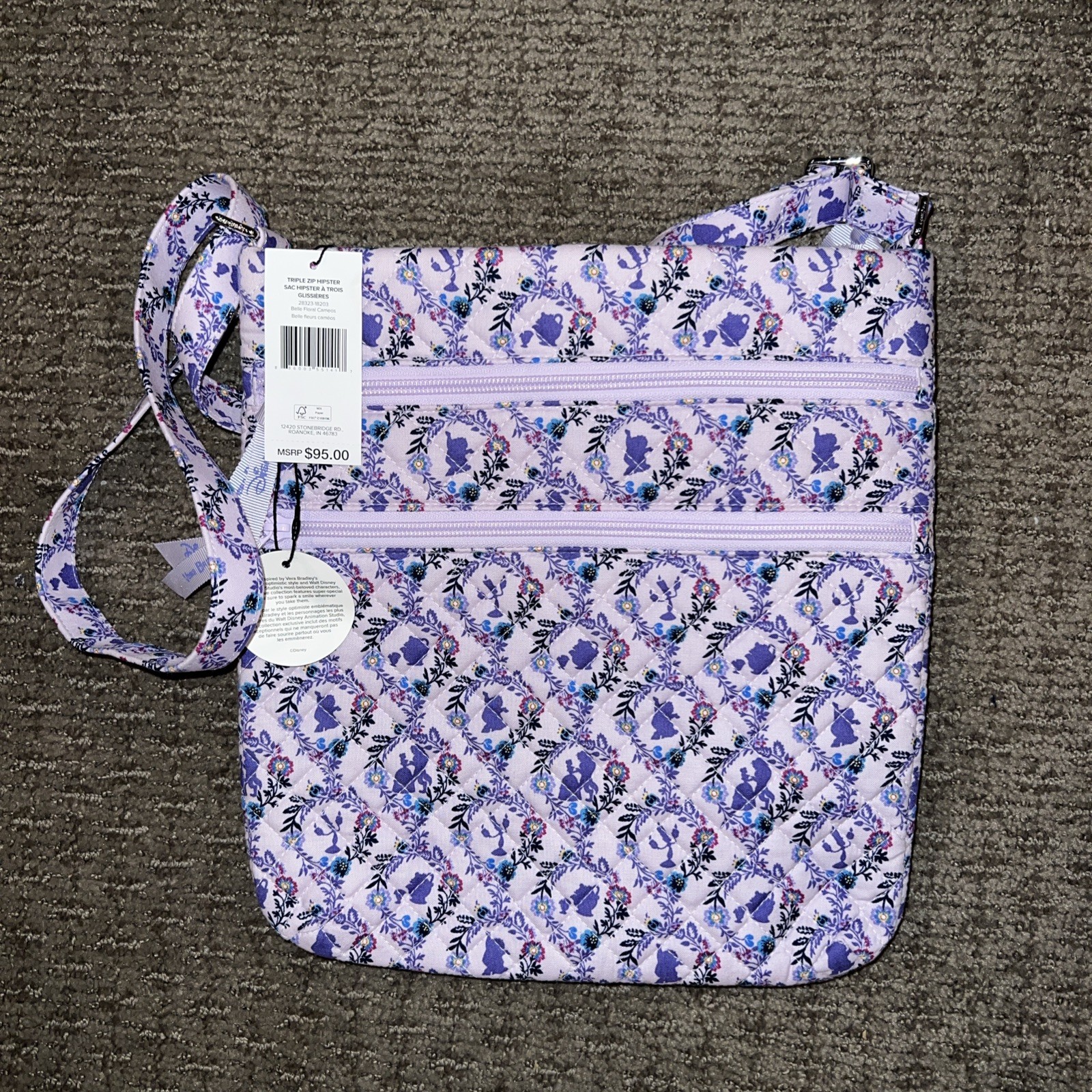 Vera Bradley Disney Beauty Beast "Belle Floral Cameos" T13 NWT Make Offer