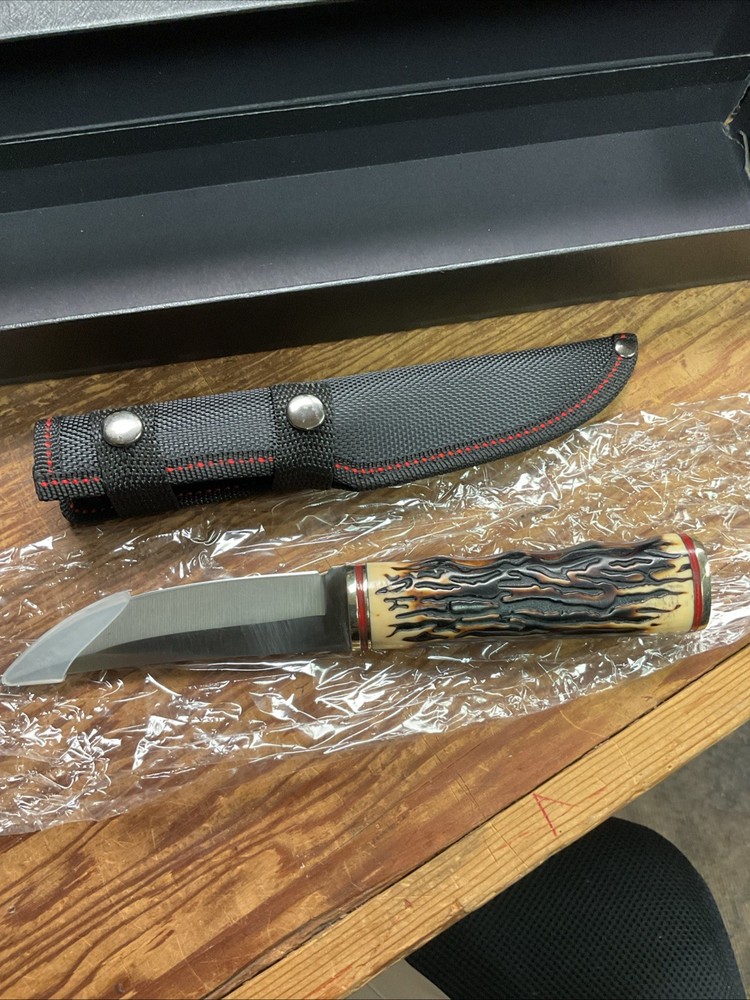 Fixed Blade Knife With Imitation Bone Handle