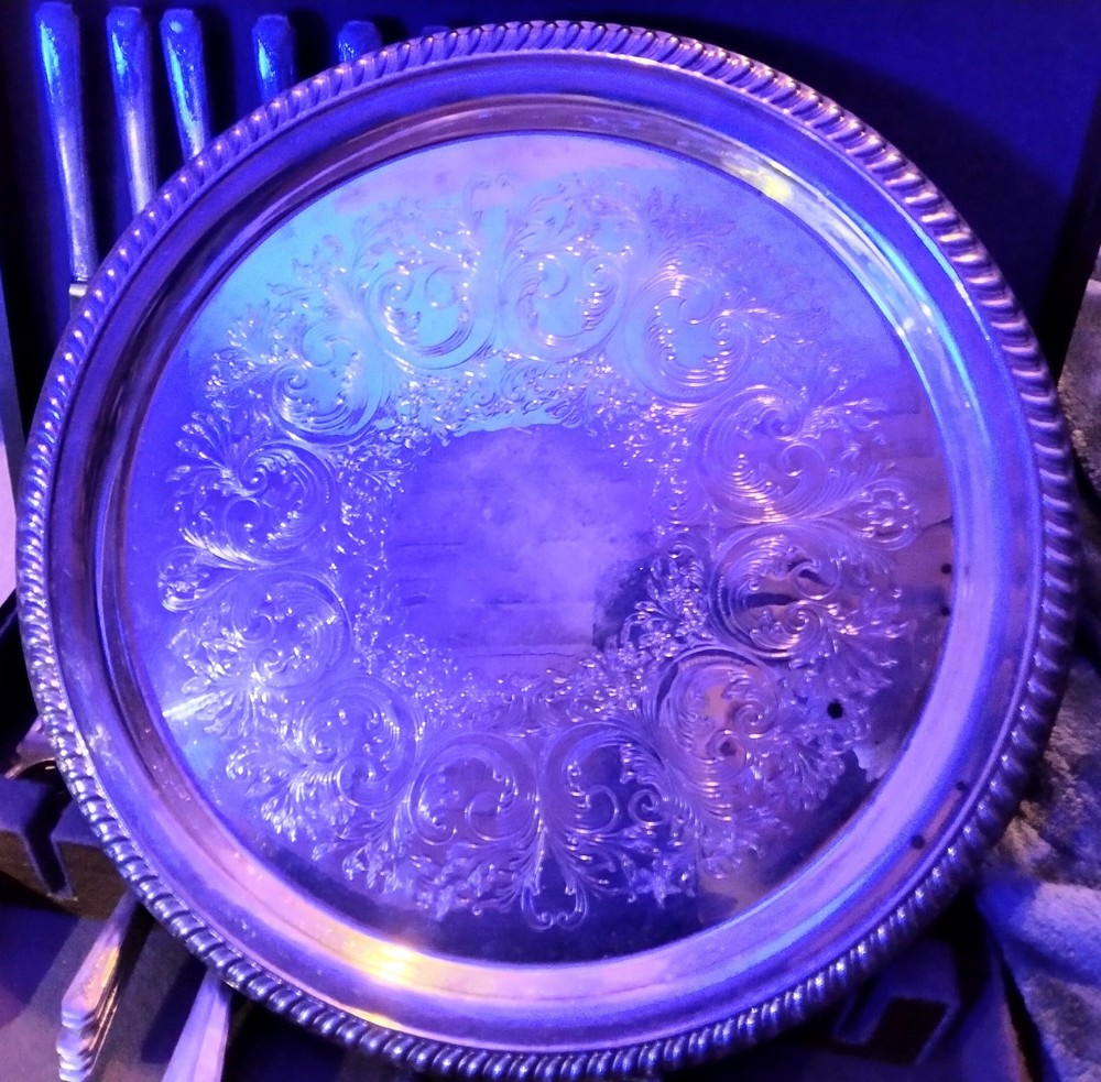 Sheridan Silver Plate Round Tray Serving Platter Silverplate Server Tray