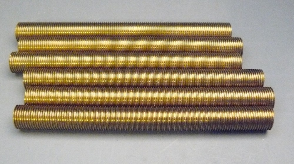 (6) 4" Solid Brass Nipples 1/8 IPS 3/8" OD Lamp Part Lighting Electrical NSB7
