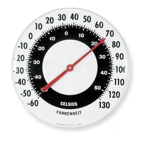 Taylor 68162 Analog Thermometer, -60 Degrees To 120 Degrees F For Wall Or Desk