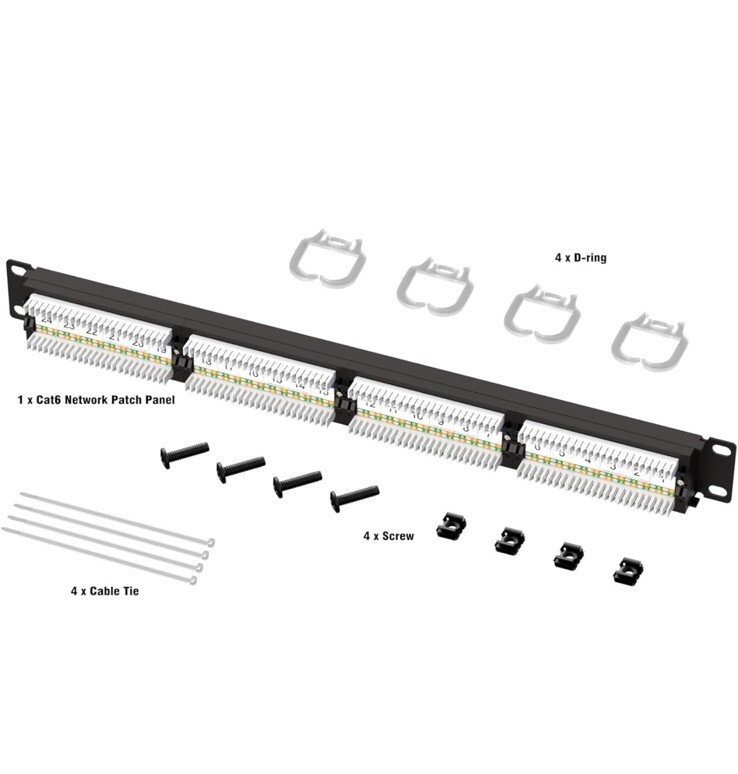 iwillink UL-Listed 24 Port Patch Panel Cat6 Patch Panel RJ45 Keystone Network...