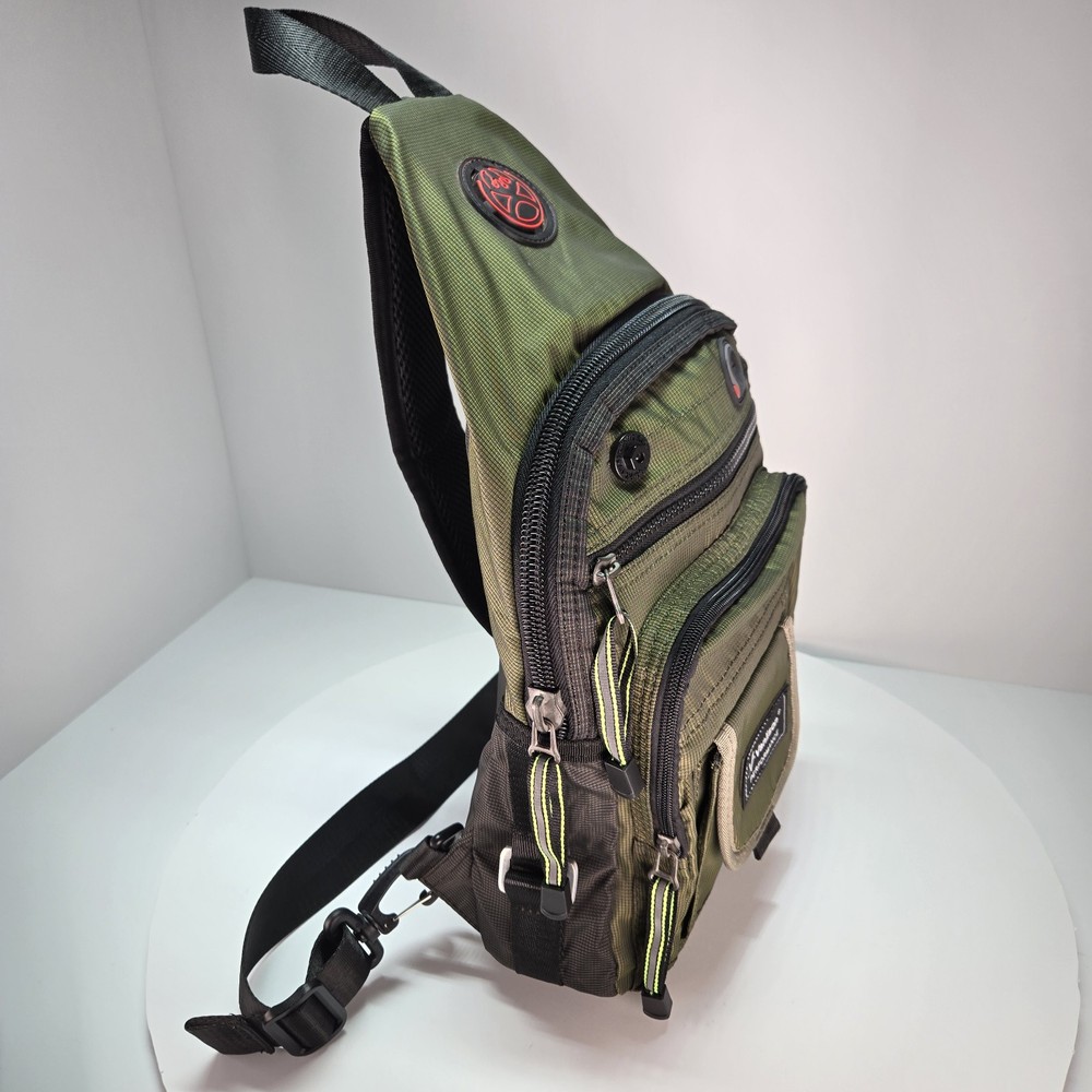 Vanlison Performance Crossbody Sling Daypack Multiple Compartments OD Green
