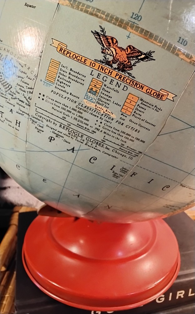 Vintage 1950's Replogle Reference 10 Inch World Globe