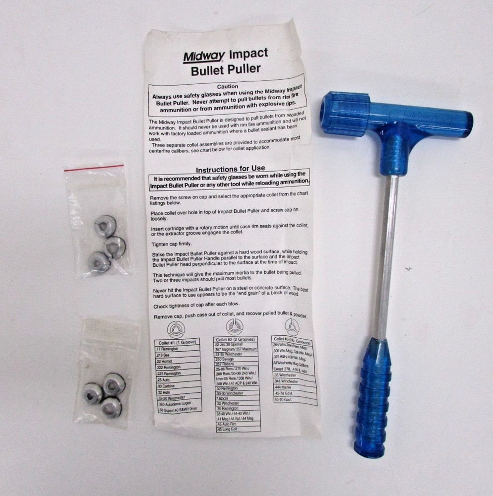 MIDWAY IMPACT BULLET PULLER w/ COLLETS #1, #2, #3