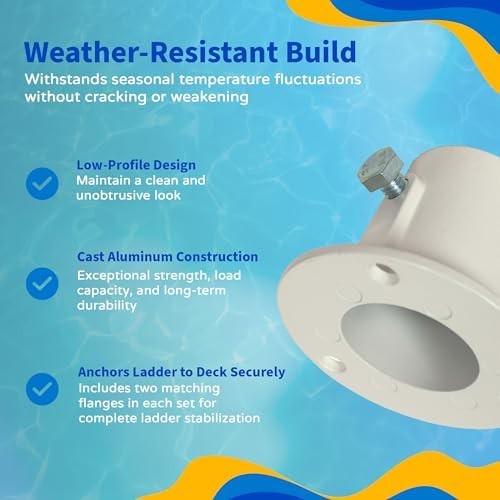 Aluminum Deck Flanges for Pool Ladder Pair