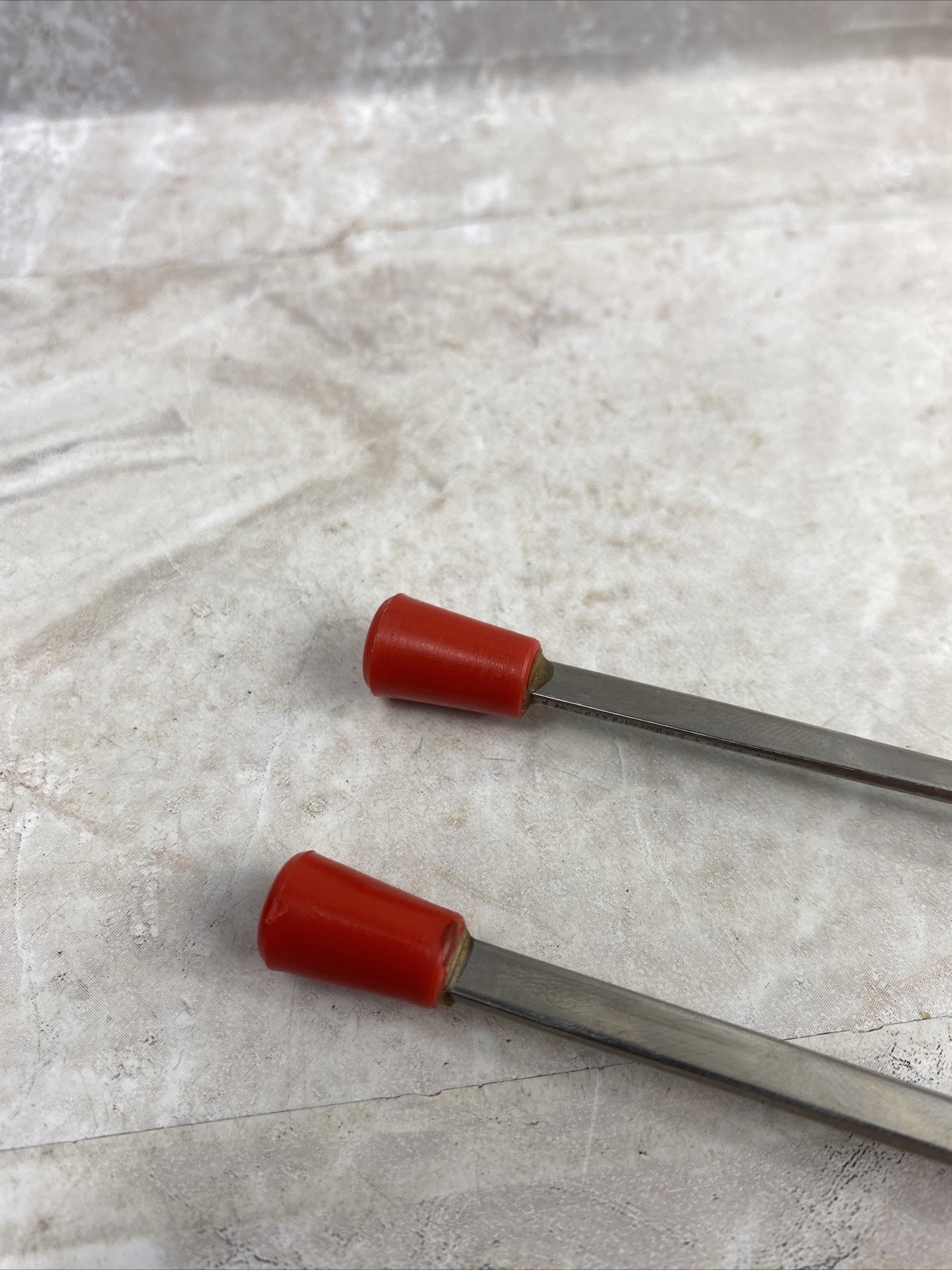 12” Stainless Red End Bar Spoon Twisted Handle Cocktail Stirrer Lot of 2