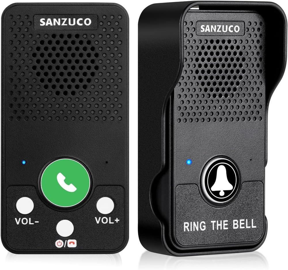 Hands-Free Wireless Doorbell Intercom - 1000ft Range, Waterproof, LED Flash