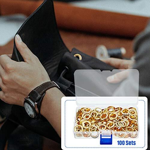 Grommet Eyelets Tool Kit Grommet Setting Tool and 100 Sets Grommets Eyelets w...
