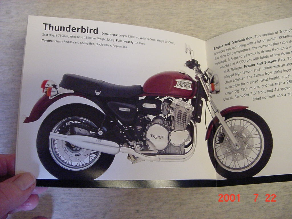 Vintage Triumph 1995 Motorcycle Brochure