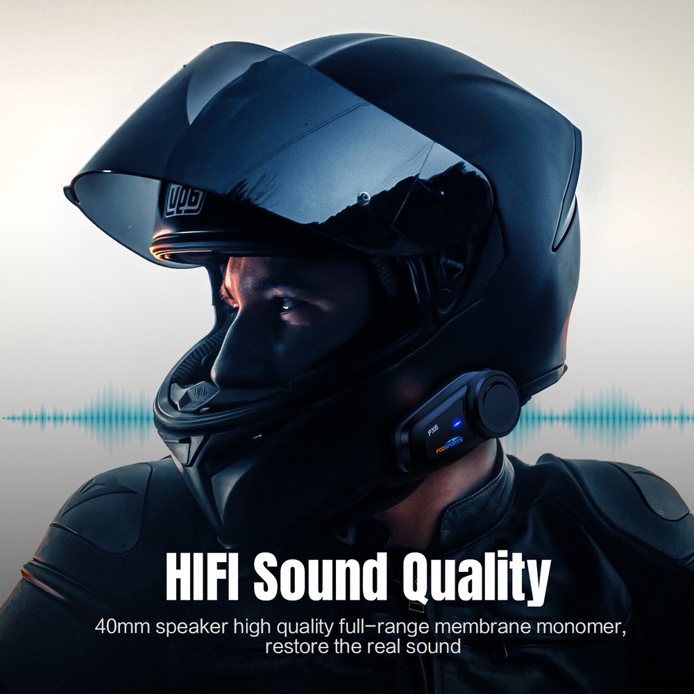 3x FX6 Motorcycle Intercom Helmet Bluetooth Headset 6 Riders Group Communication