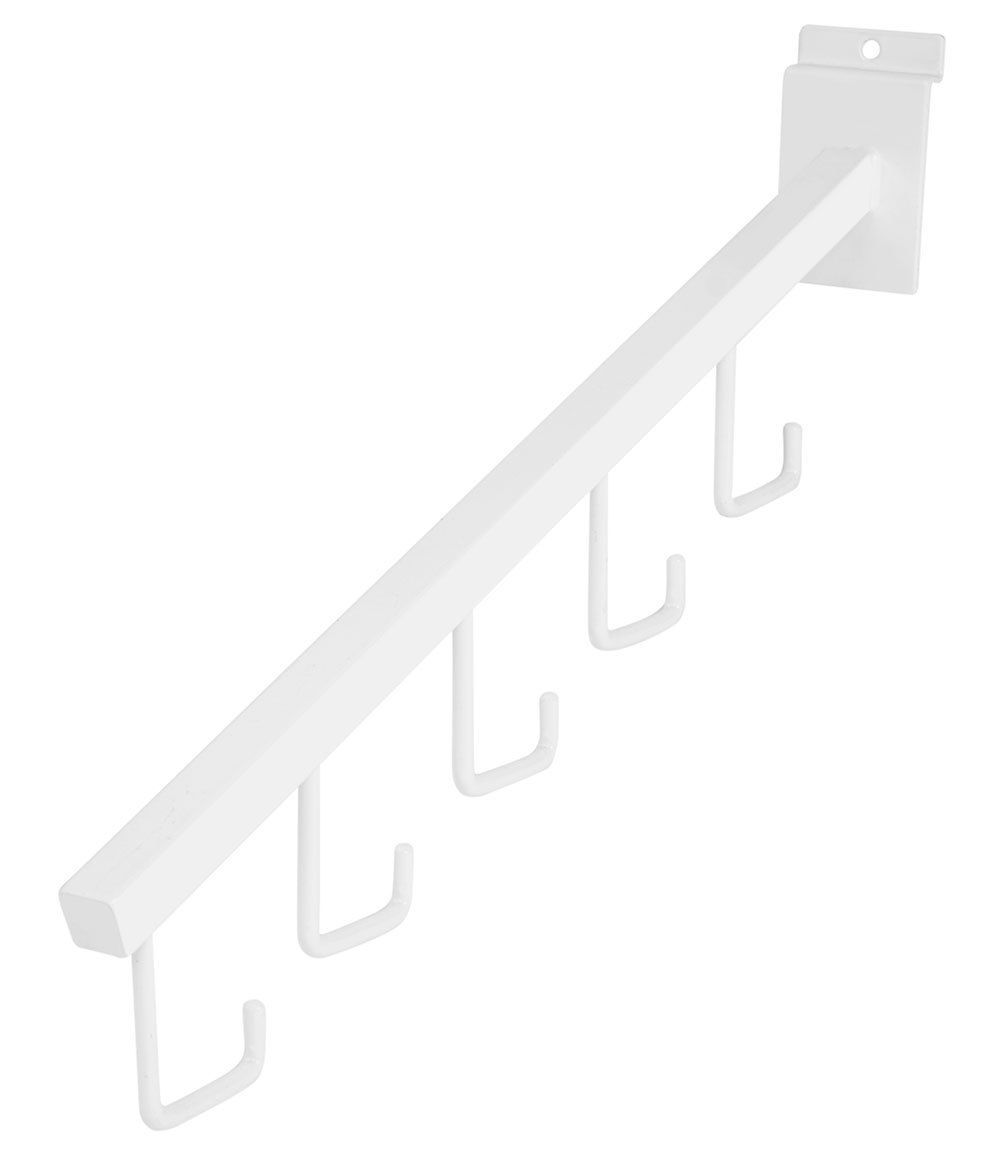 10 White J Hooks Slatwall Peg Hook Slat Wall Retail Display Waterfall