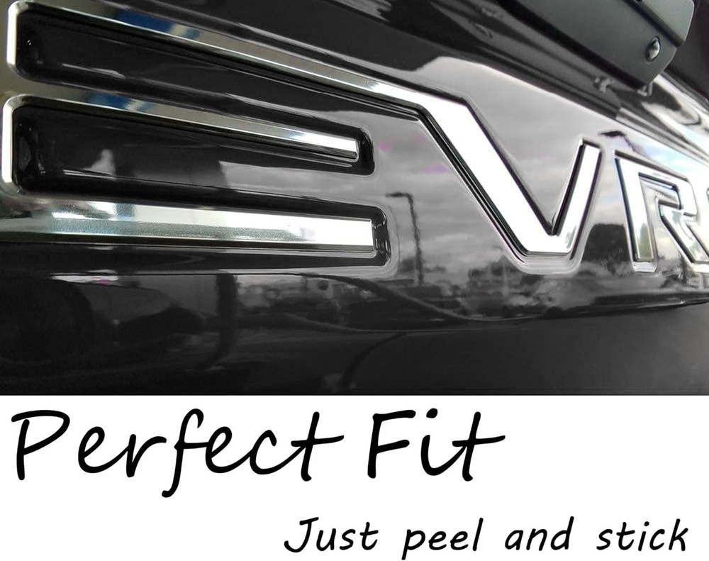 Tailgate Emblems Compatible with 2019-2024 Trucks Chrome Silver ABS Plastic B...