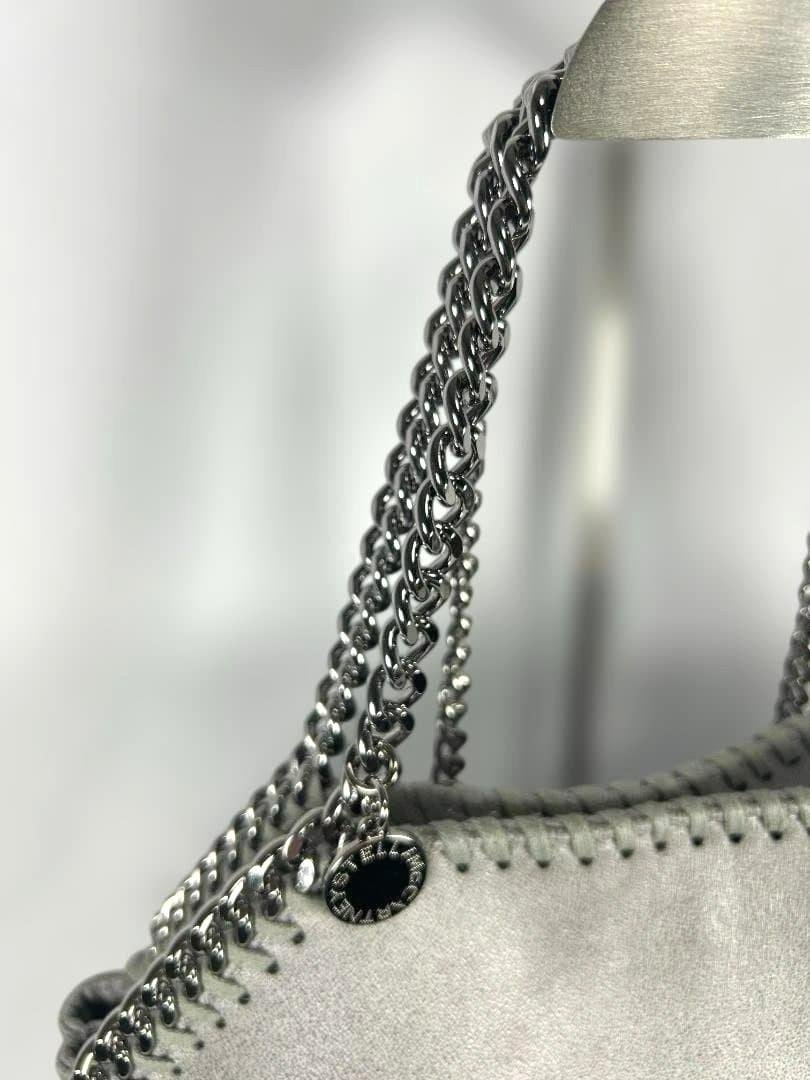 Stella McCartney Falabella Mini Gray Silver Women Tote Bag Shoulder Bag 129404