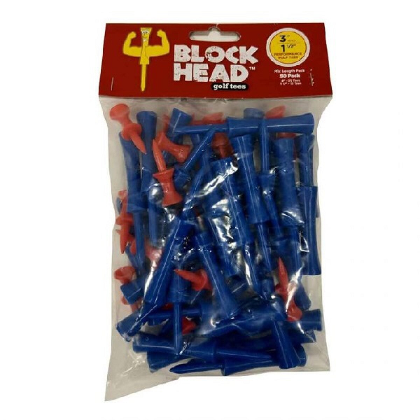 Block Head Plastic Step Golf Tees - Easy Tee Height System with Durable Plastic