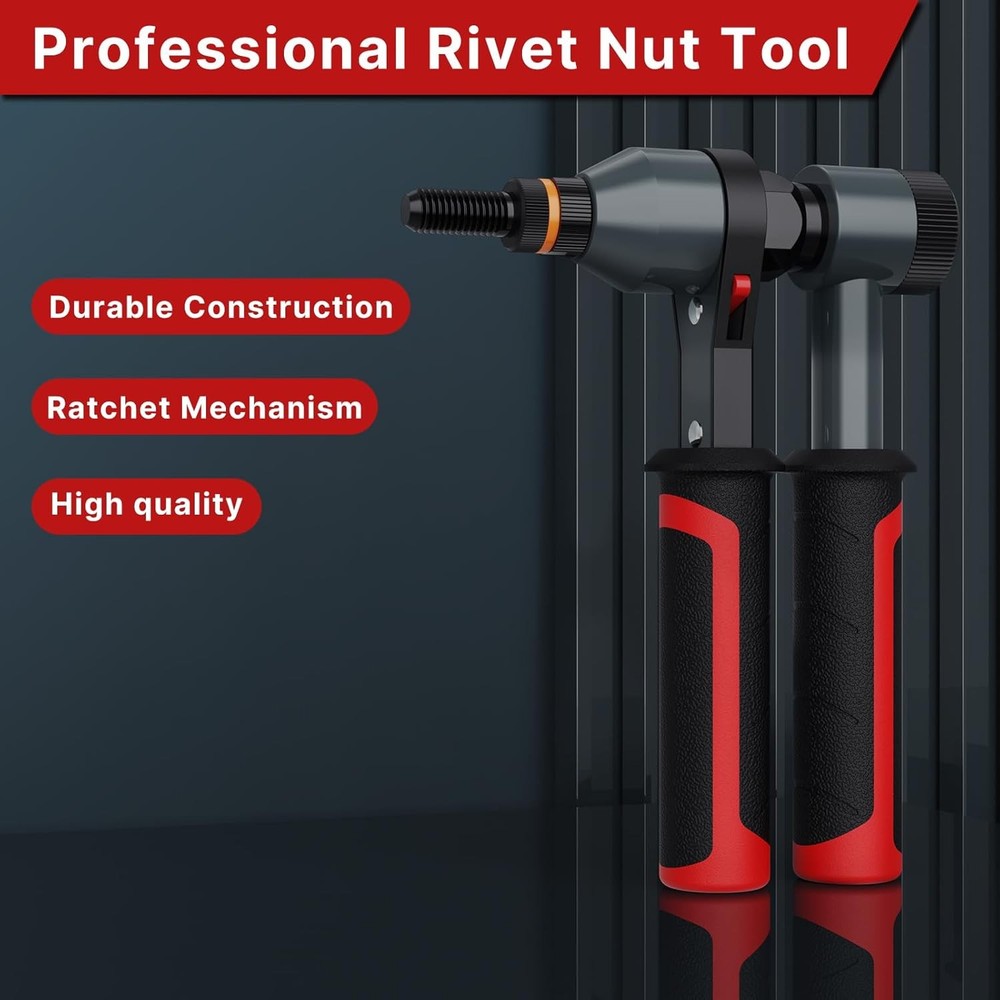 Rivet Nut Tool Kit, Rivnut Kit with 10 Metric and SAE black
