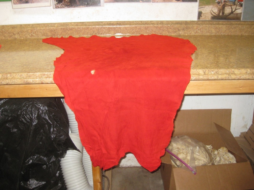 Red Suede Deer Leather #0006750 Row FF