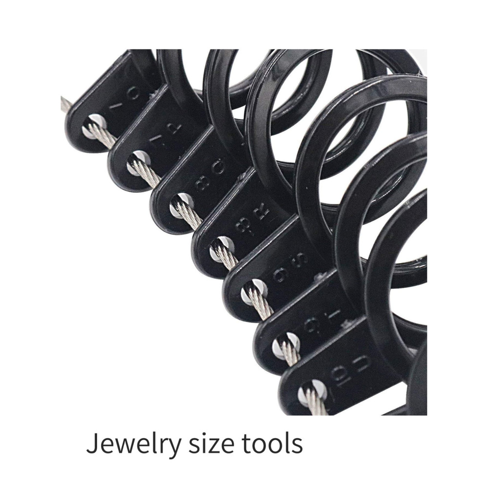 Ring Sizer Tools Adjustable Plastic Finger Measuring Gauge Accurate Sizes Kit