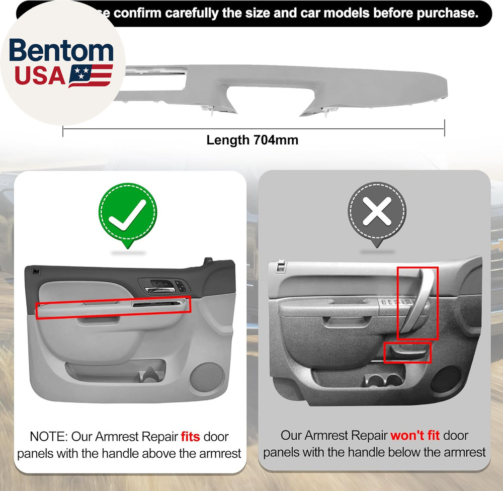 926-740 Front Left Driver Side Armrest, Door Panel Compatible with Chevy Silvera