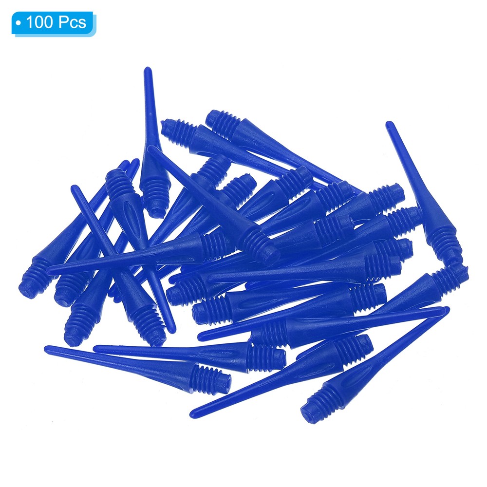 100Pcs 2BA Thread Plastic Soft Tip Dart Points Replacement Accessories, Blue