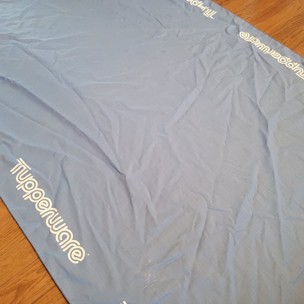 VTG Tupperware Consultant Tablecloth 40" x 70" Rectangle Light Blue