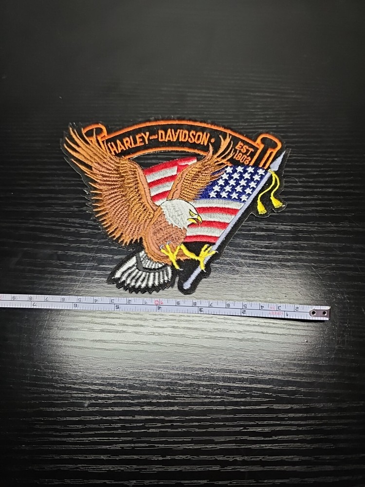 Vintage Harley Davidson Large Eagle Wing Patch Biker Embroidered 7" Vest Jacket