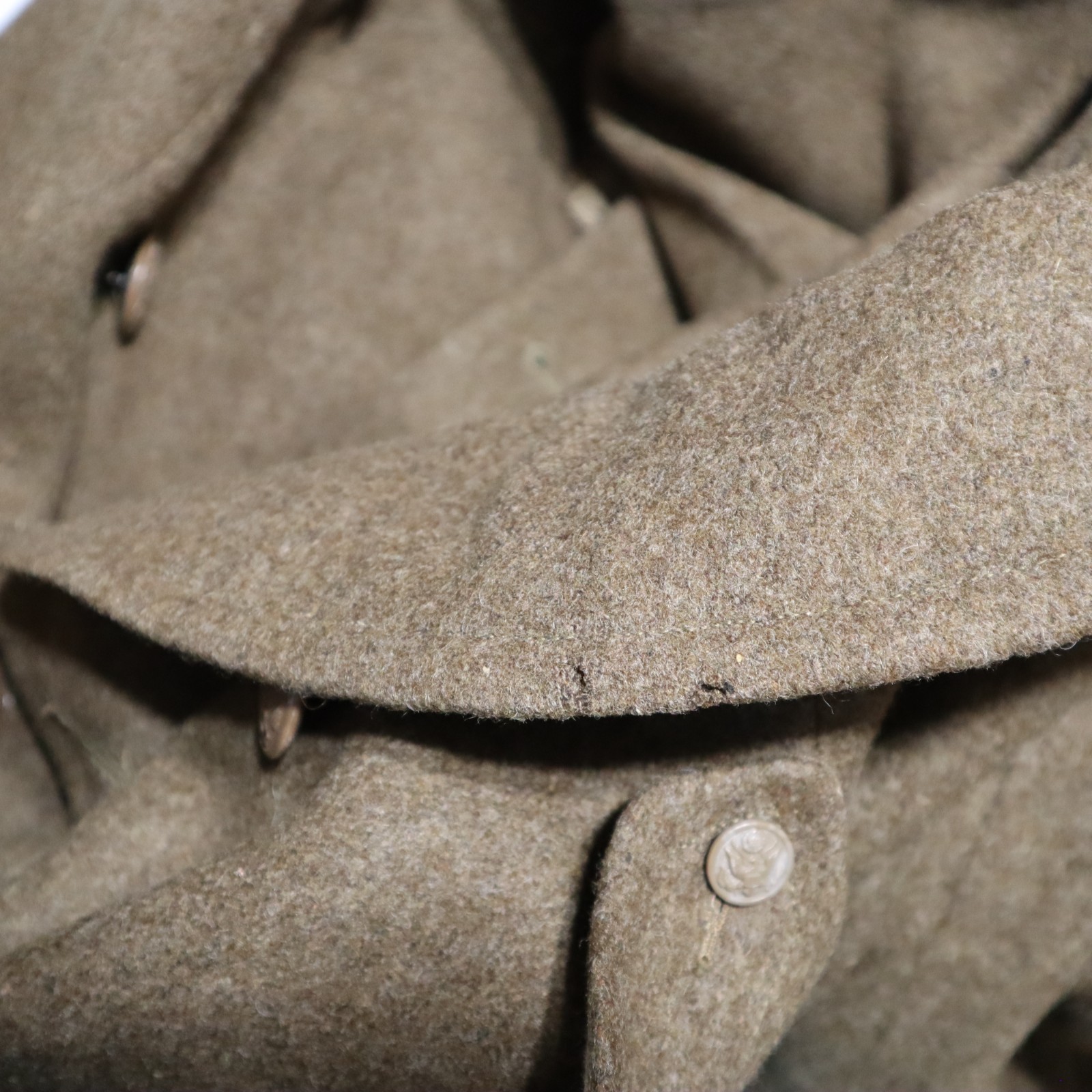 Vintage 1940s WW2 US Military USAAF Army Air Force Wool Overcoat Trench Coat 36
