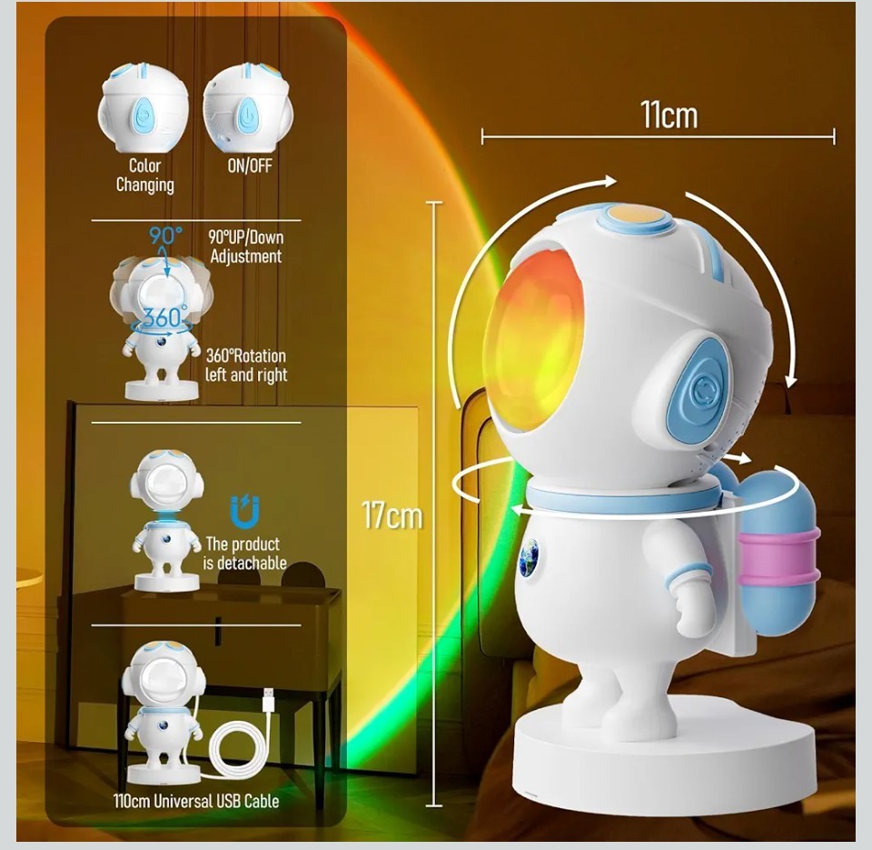 Sunset Lamp Projector with APP & Button Control,360° Magnetic Adjustable Head...