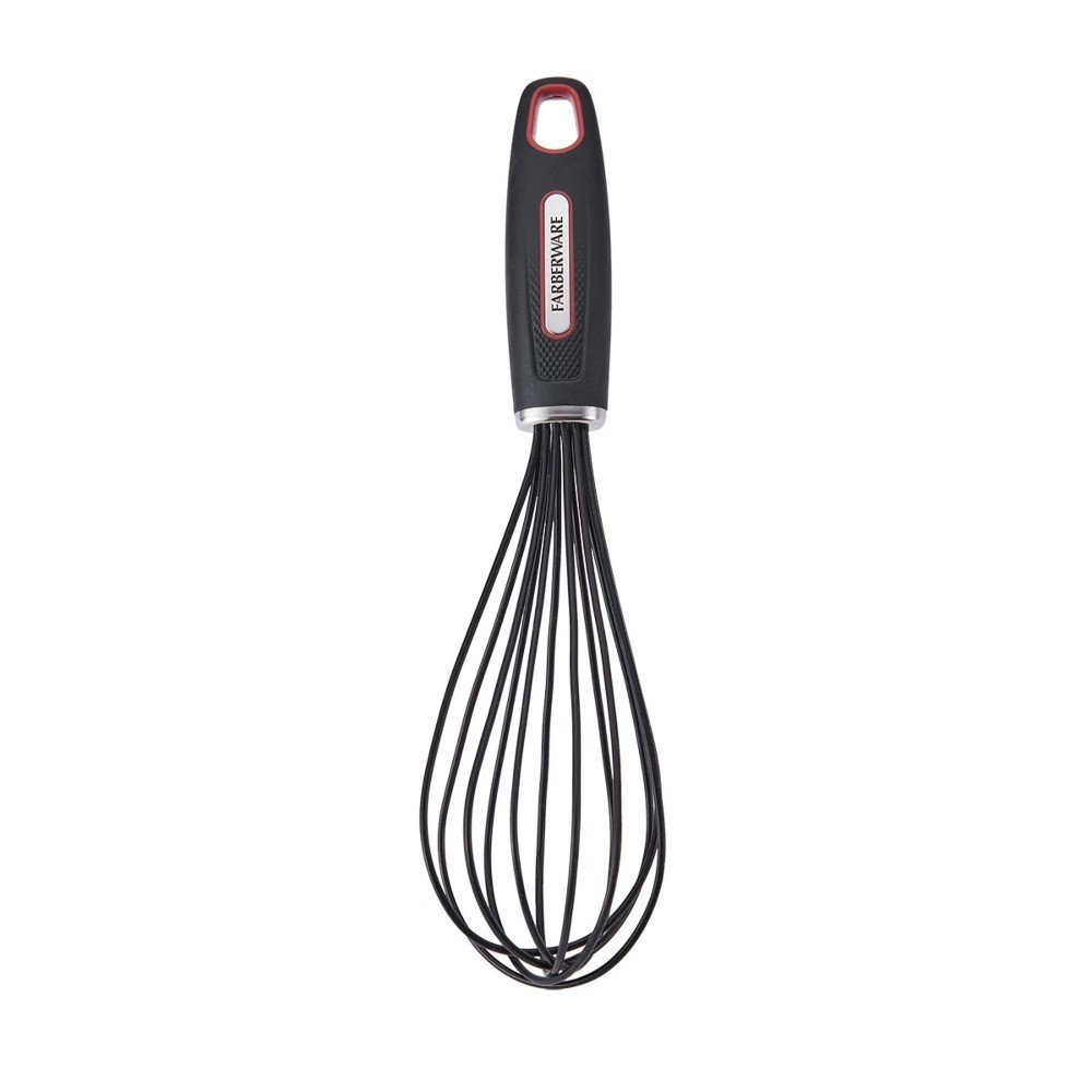 Soft Grip Plastic Whisk in Black
