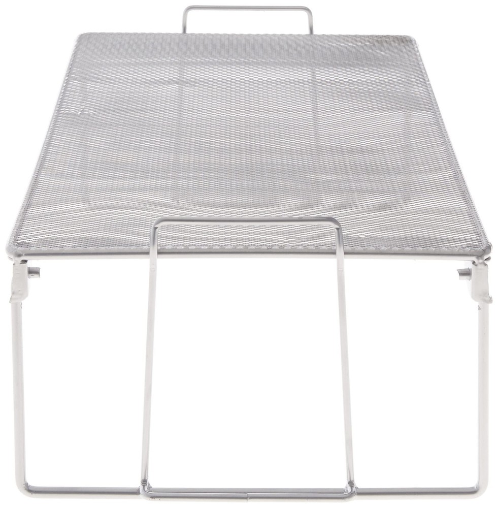 YBM Home Stackable Mesh Shelf Silver Storage Rack for Kitchen/Office Wire Org...