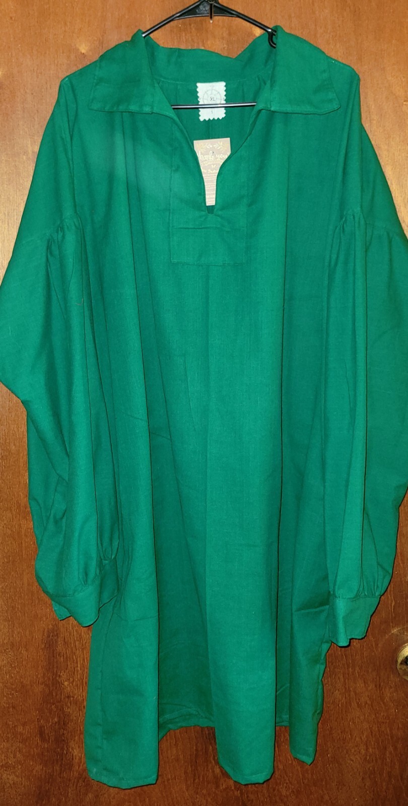 Mountain Man, Longhunter, Reenactor Shirt, Kelly Green Homespun , XL