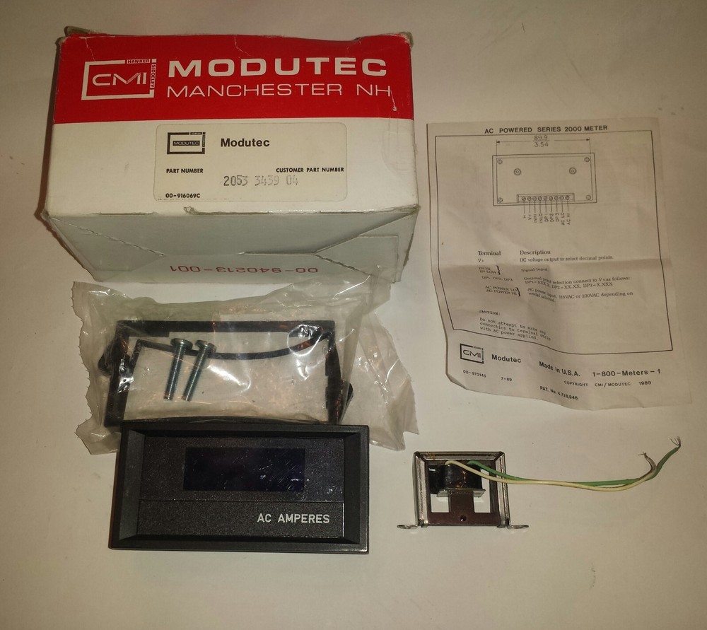 Modutec 2053-3439-04 AC Current LCD Digital Panel Meter