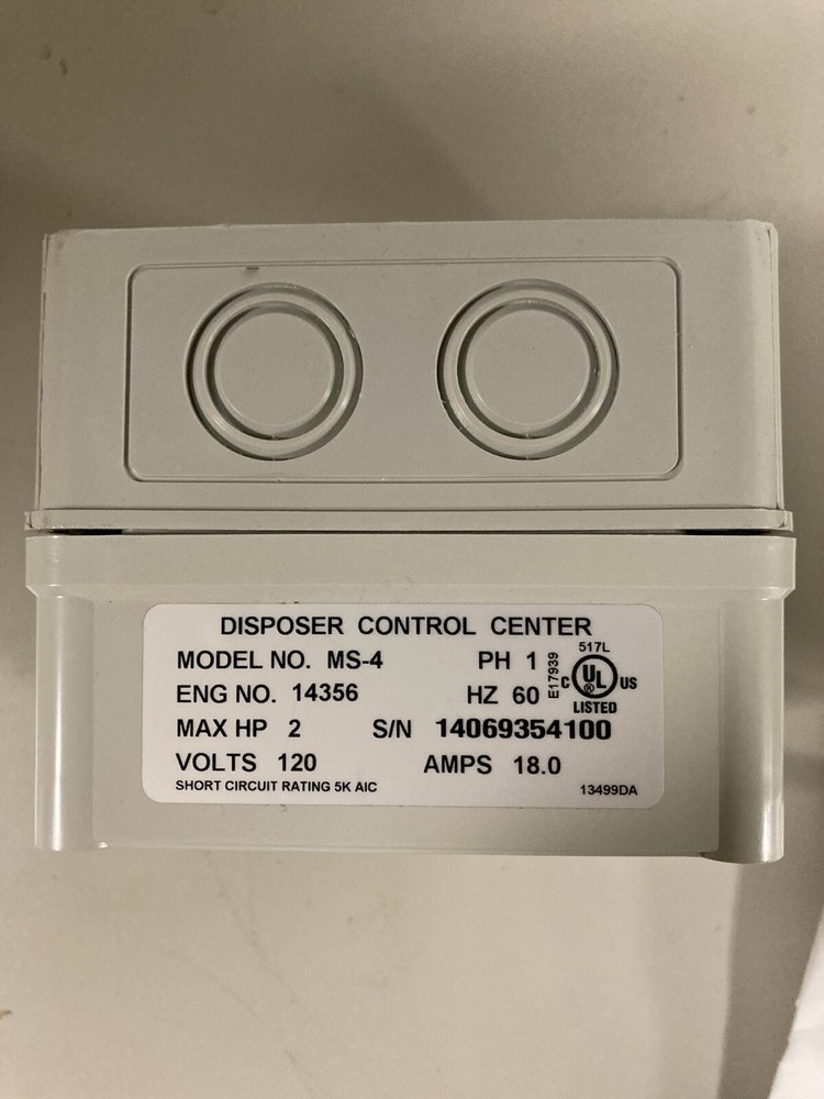 InSinkErator MS-7 Manual Stop DISPOSER Start Switch 15260 120V