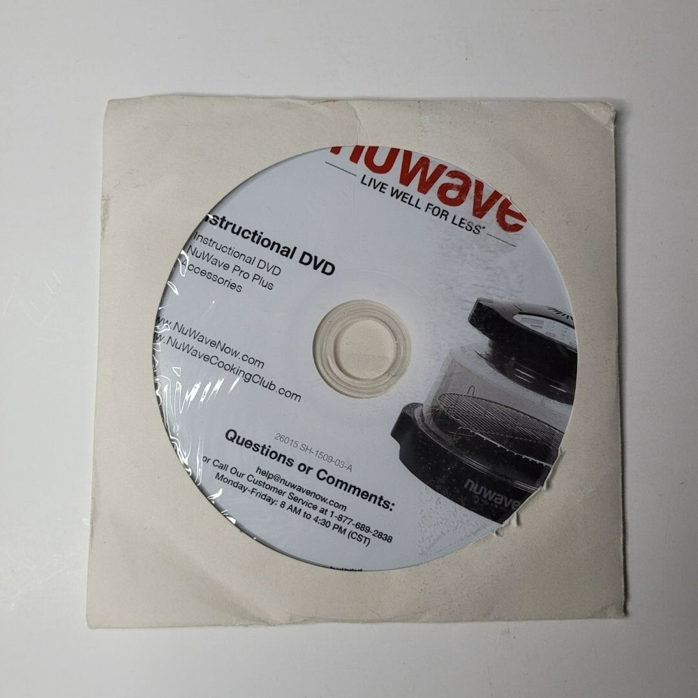 NuWave Pro Plus Infrared Oven 20632 Replacement DVD Instructions Manual Accessor