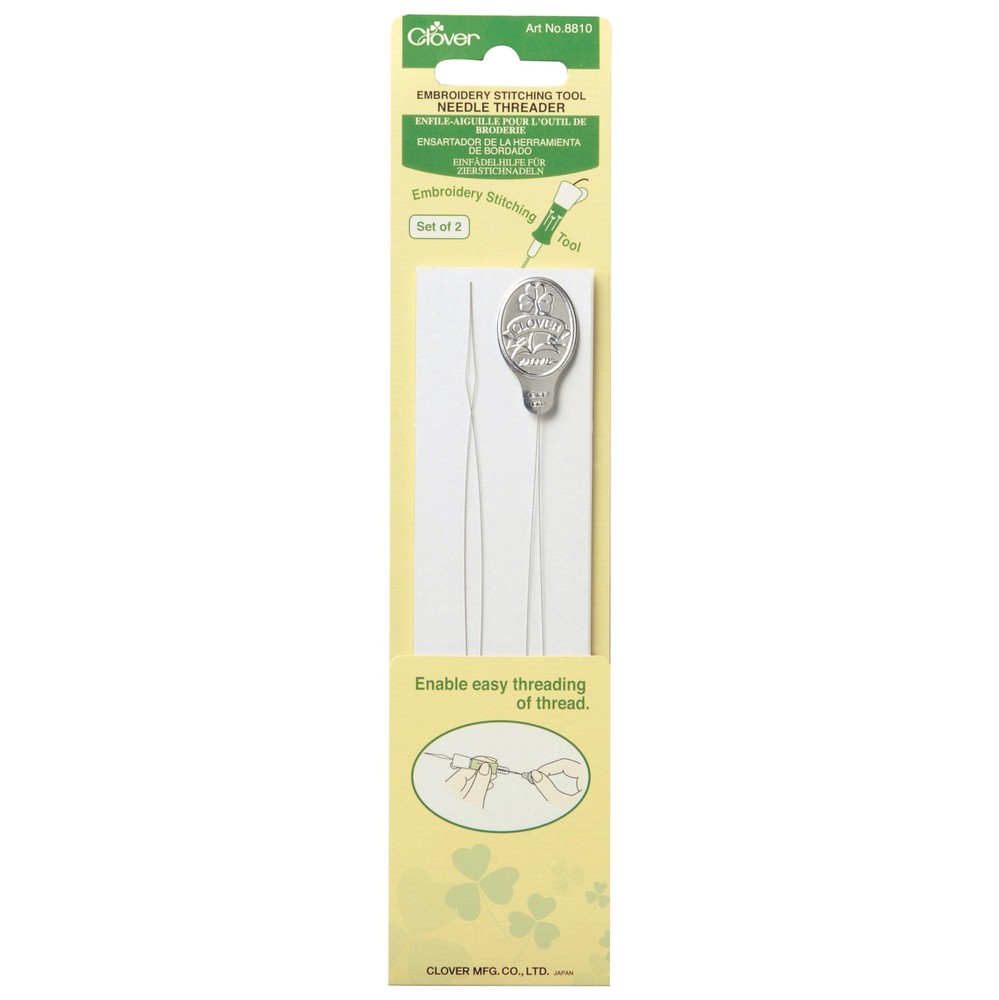 Clover Embroidery Stitching Tool Needle Threader 2 Pack [CL8810]