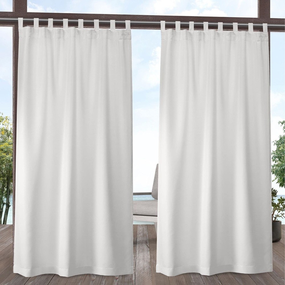 Exclusive Home Cabana Solid Indoor/Outdoor Light Filtering Hook-and-Loop Tab ...