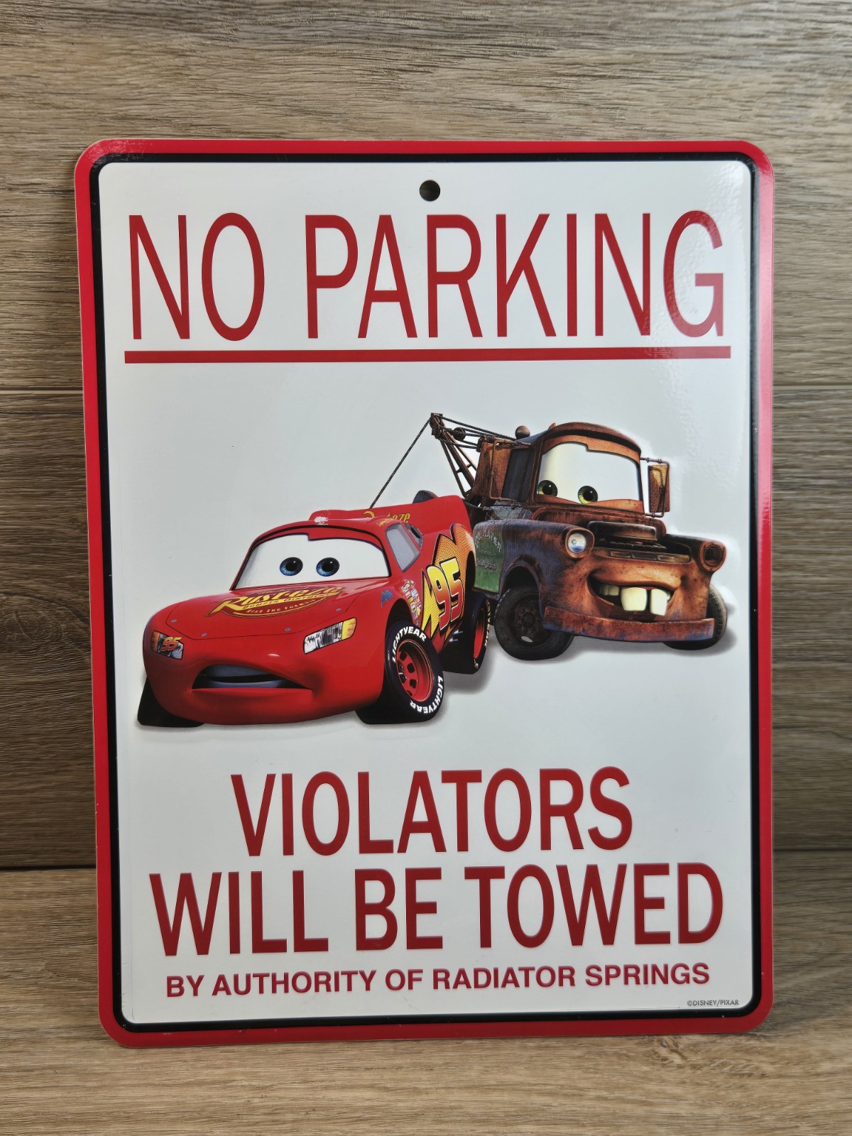Disney Pixar Movie Cars No Parking Metal Sign 8” By 11” Radiator Springs