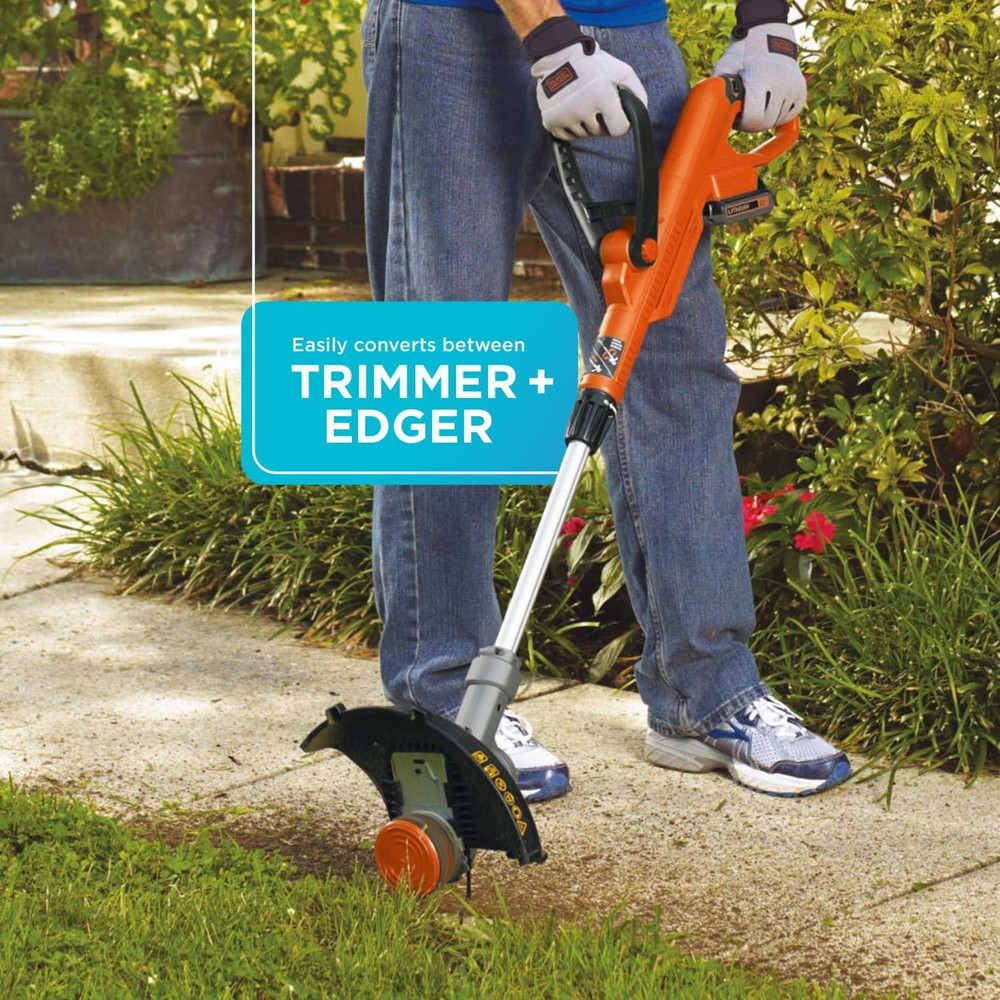 BLACK+DECKER 20V MAX String Trimmer and Edger 2 in 1, Cordless Weed Wacker with